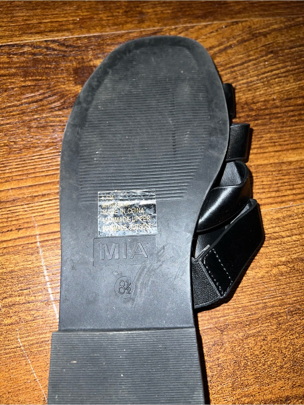 MIA Black Woven Strap Comfortable Slip On Slide Sandals Size 8.5 - Picture 7 of 7